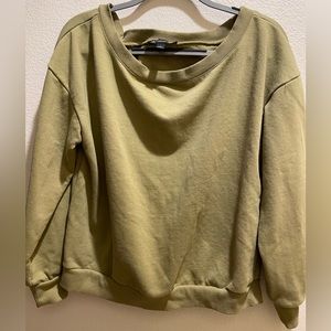 INC olive women’s sweater off the shoulder